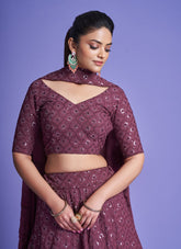 Magnificent Rose Wood Colour Lehenga Choli